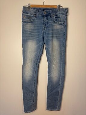 True Religion Light Wash  Rocco Relaxed Skinny Jeans - Classic Faded Blue